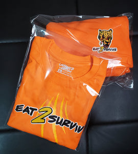 Mens eat 2 survive Short Set (Suede Lettering) - Dons Custom Apparel