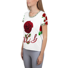 Load image into Gallery viewer, Y.v.G.B Rose Women&#39;s Athletic T-shirt by Don&#39;s Custom Apparel - Dons Custom Apparel